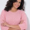 Πουλόβερ oversized, από λεπτής πλέξης ύφασμα με ριμπ υφή