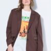 Σακάκι oversized με λεοπάρ επένδυση
