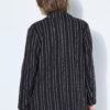 Σακάκι oversized με ρίγες και παγιέτες
