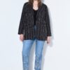 Σακάκι oversized με ρίγες και παγιέτες