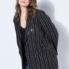 Σακάκι oversized με ρίγες και παγιέτες