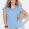 T-shirt oversized, από οργανικό βαμβάκι με λαιμόκοψη V