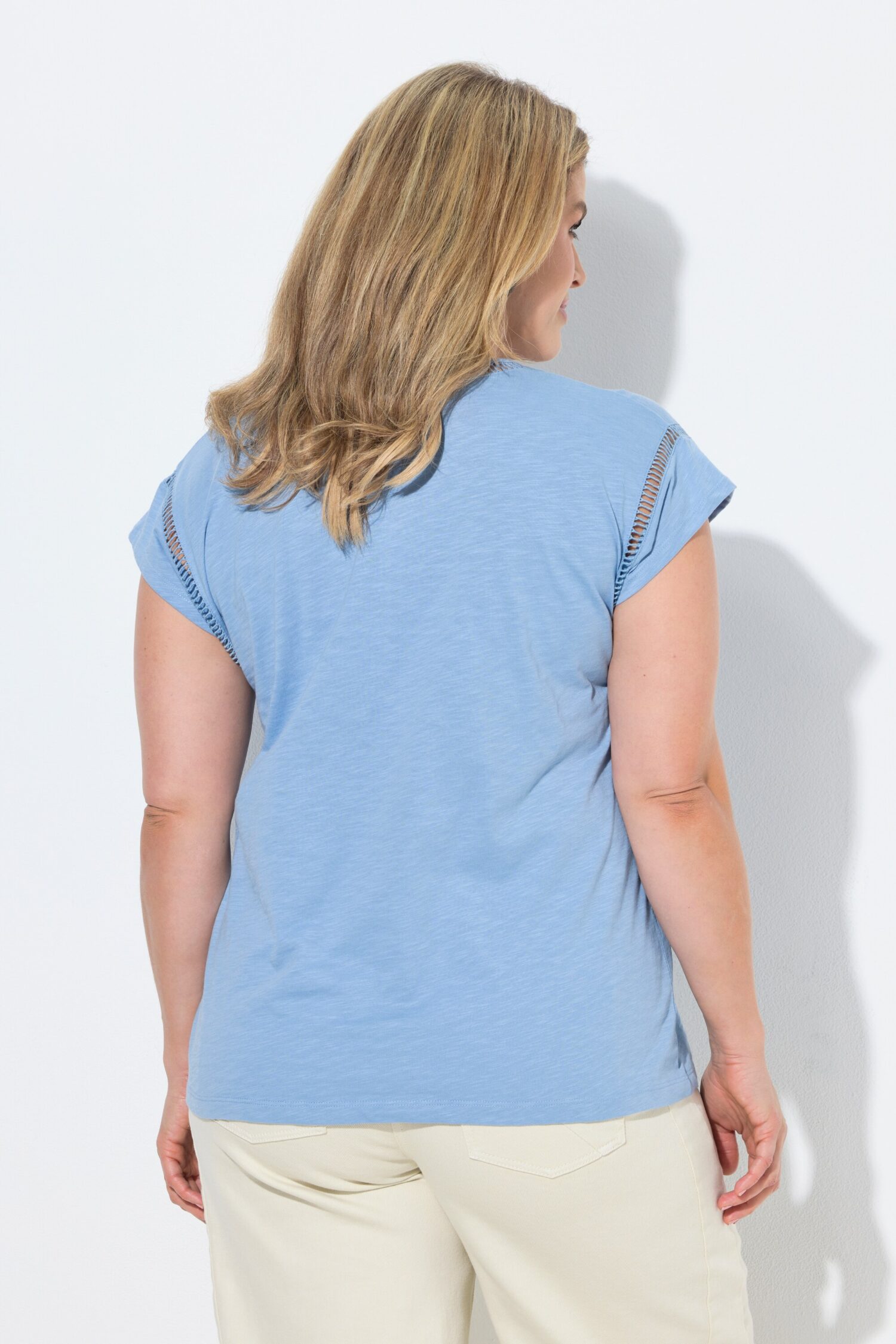 T-shirt oversized, από οργανικό βαμβάκι με λαιμόκοψη V