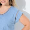 T-shirt oversized, από οργανικό βαμβάκι με λαιμόκοψη V