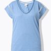 T-shirt oversized, από οργανικό βαμβάκι με λαιμόκοψη V