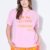 T-shirt oversized με τύπωμα "Can we stay forever?"