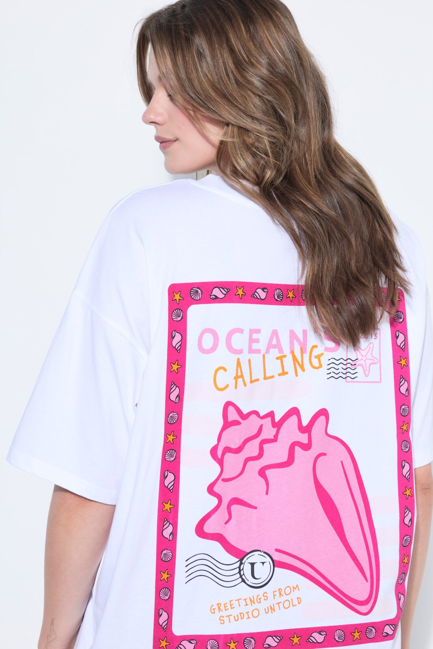 T-shirt oversized με τύπωμα Ocean's calling