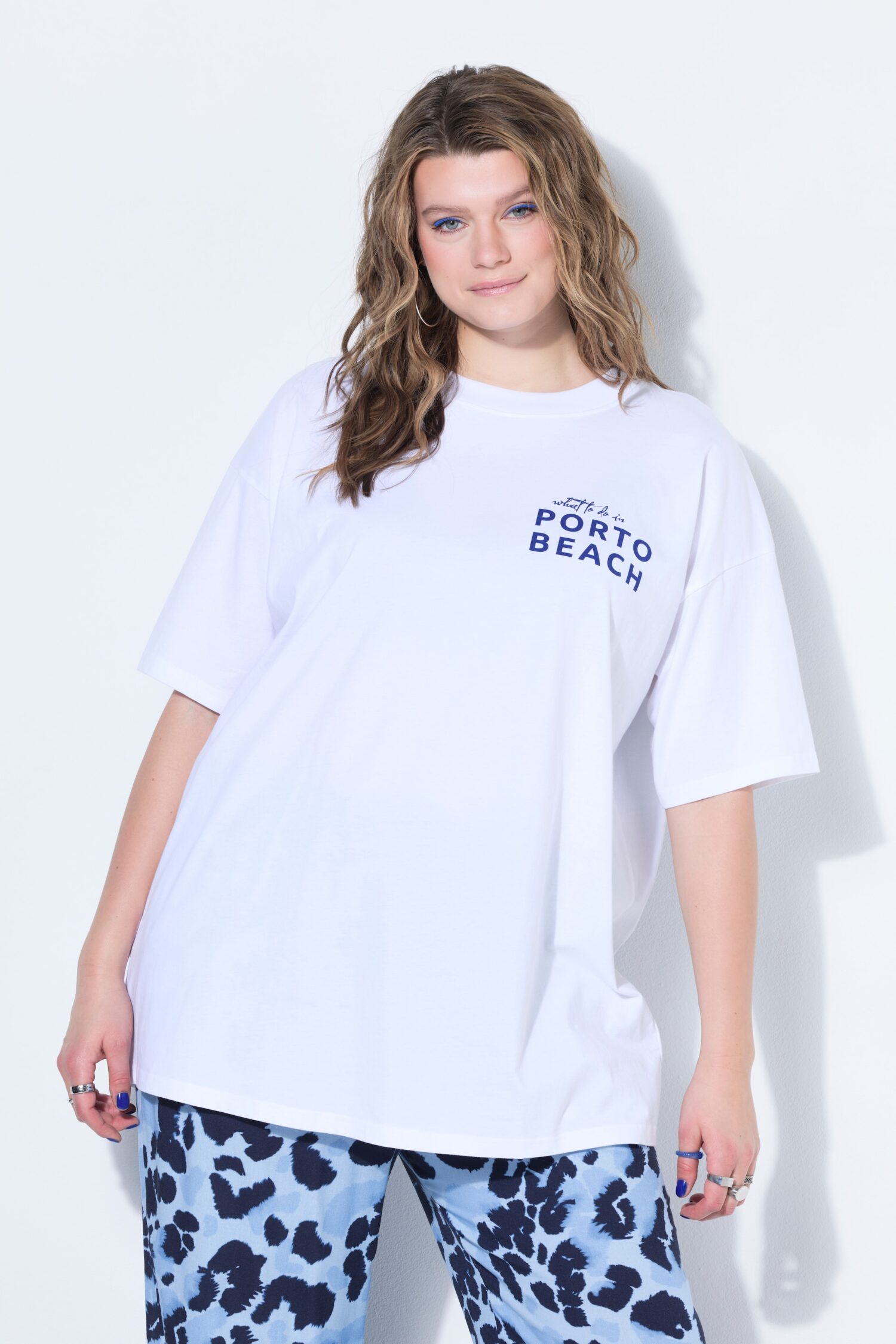 T-shirt oversized με τύπωμα PORTO BEACH