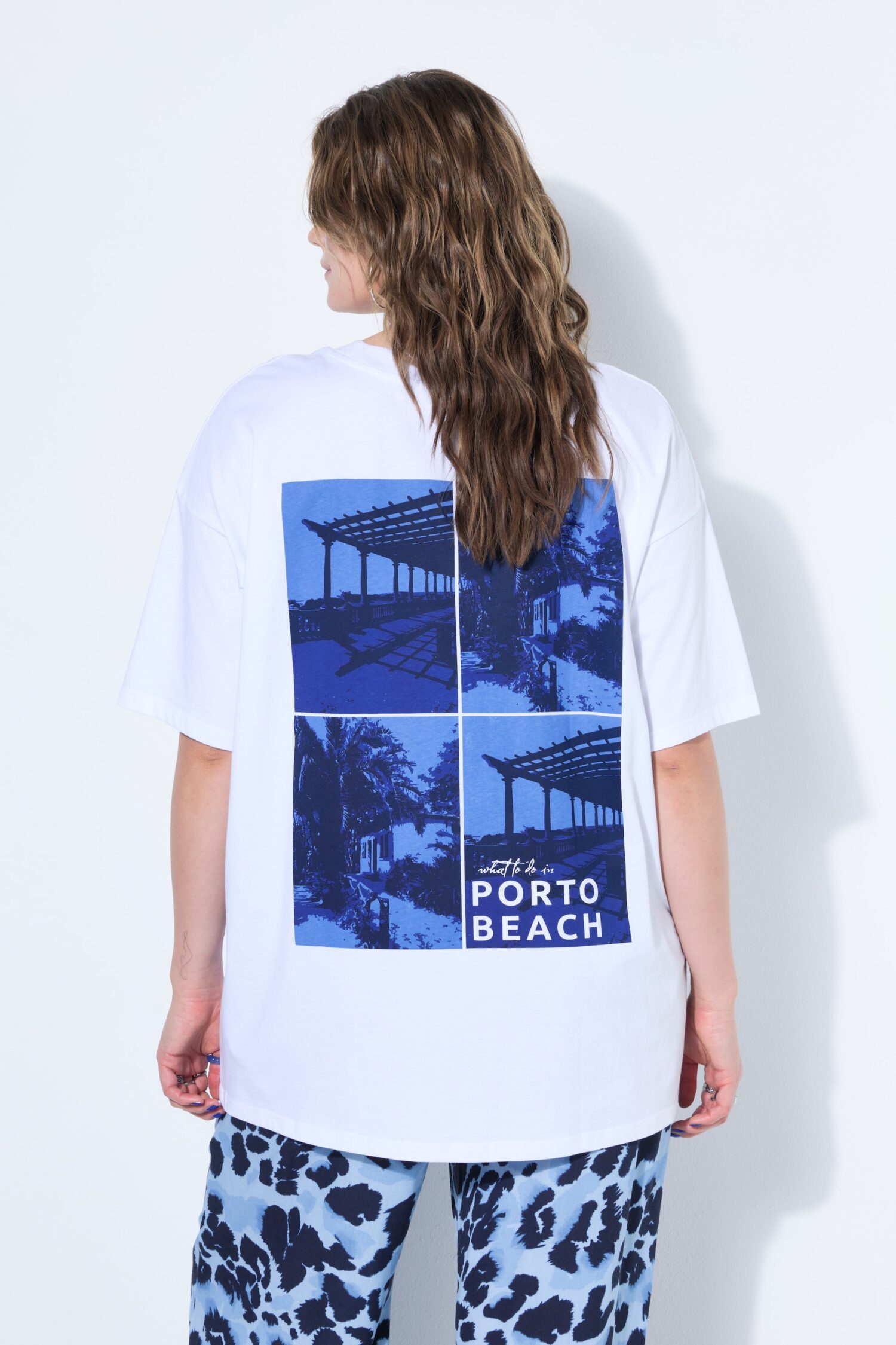 T-shirt oversized με τύπωμα PORTO BEACH