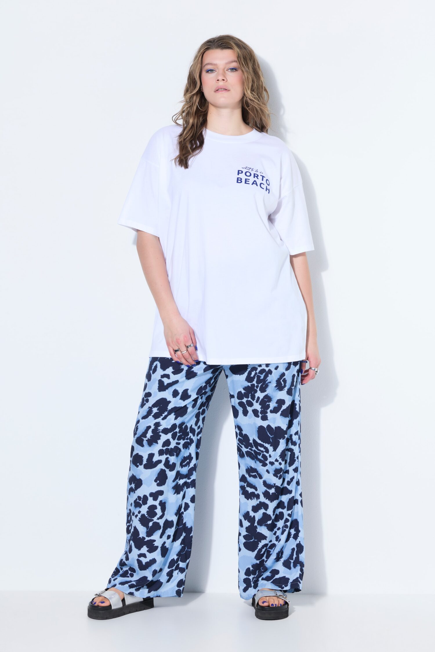 T-shirt oversized με τύπωμα PORTO BEACH