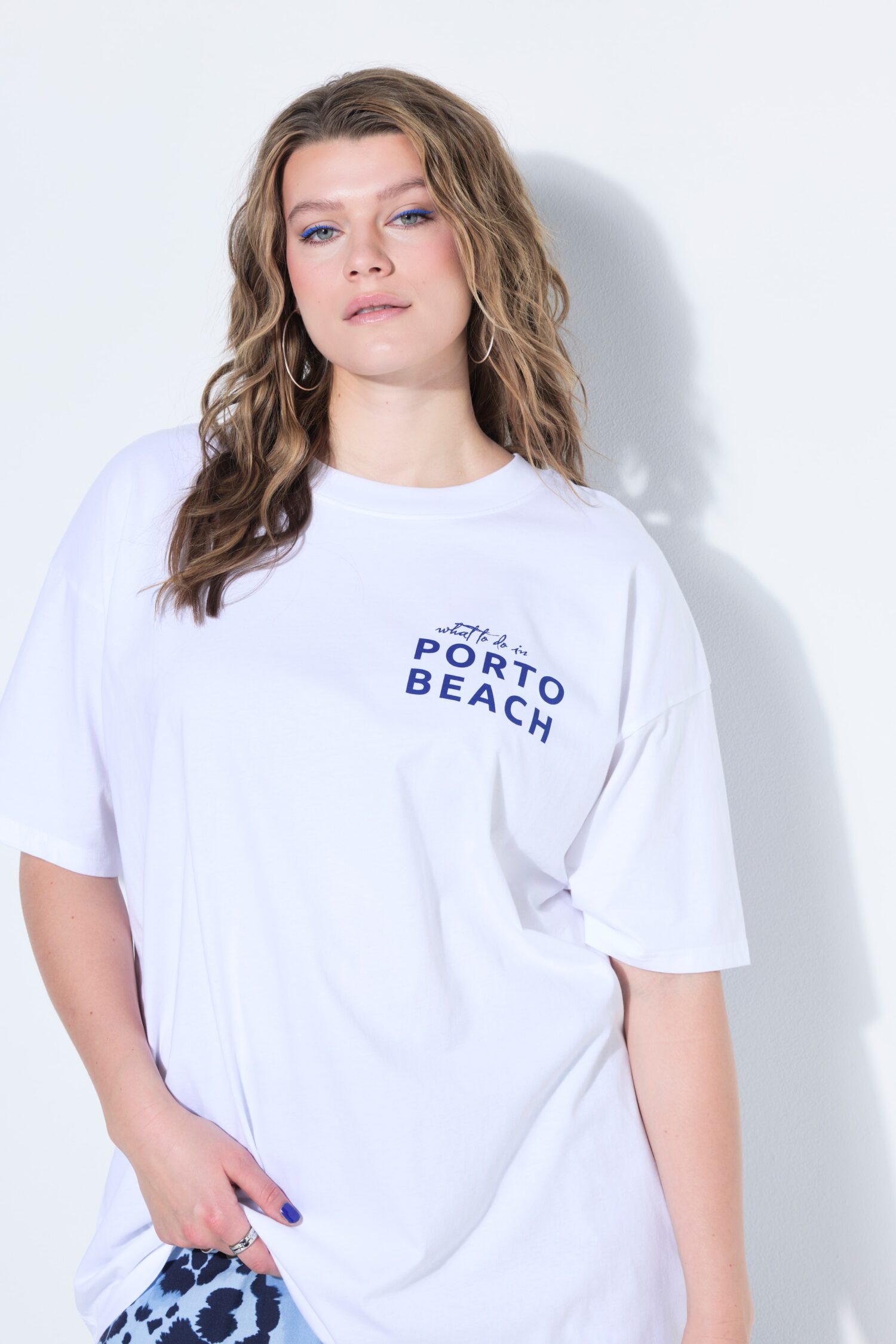 T-shirt oversized με τύπωμα PORTO BEACH