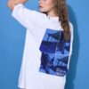 T-shirt oversized με τύπωμα PORTO BEACH