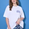 T-shirt oversized με τύπωμα PORTO BEACH