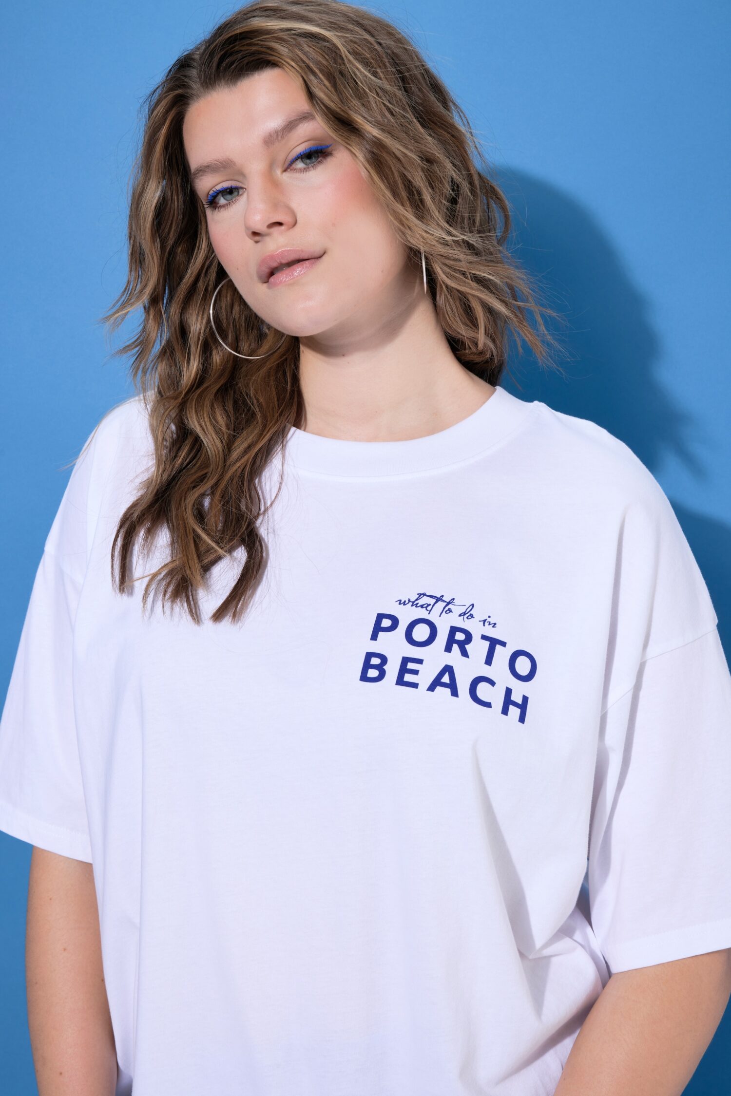 T-shirt oversized με τύπωμα PORTO BEACH