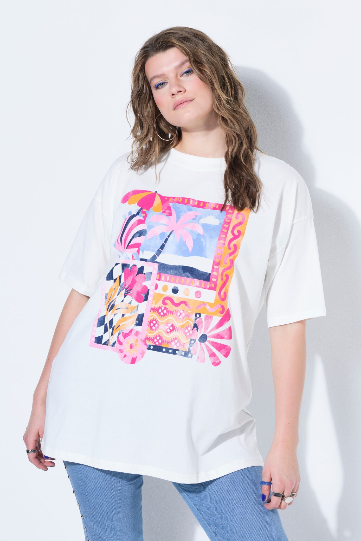 T-shirt oversized με τύπωμα Summer