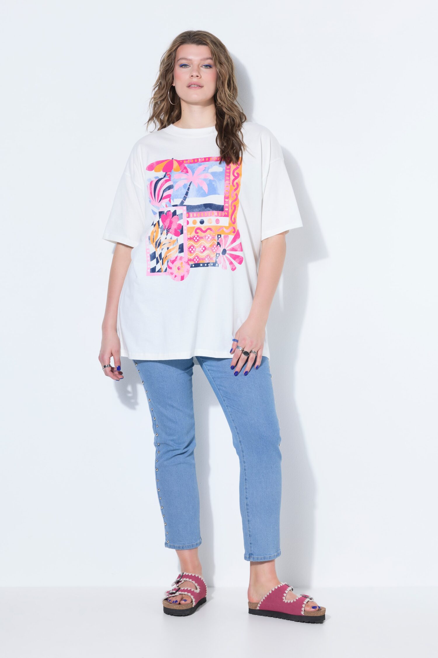 T-shirt oversized με τύπωμα Summer