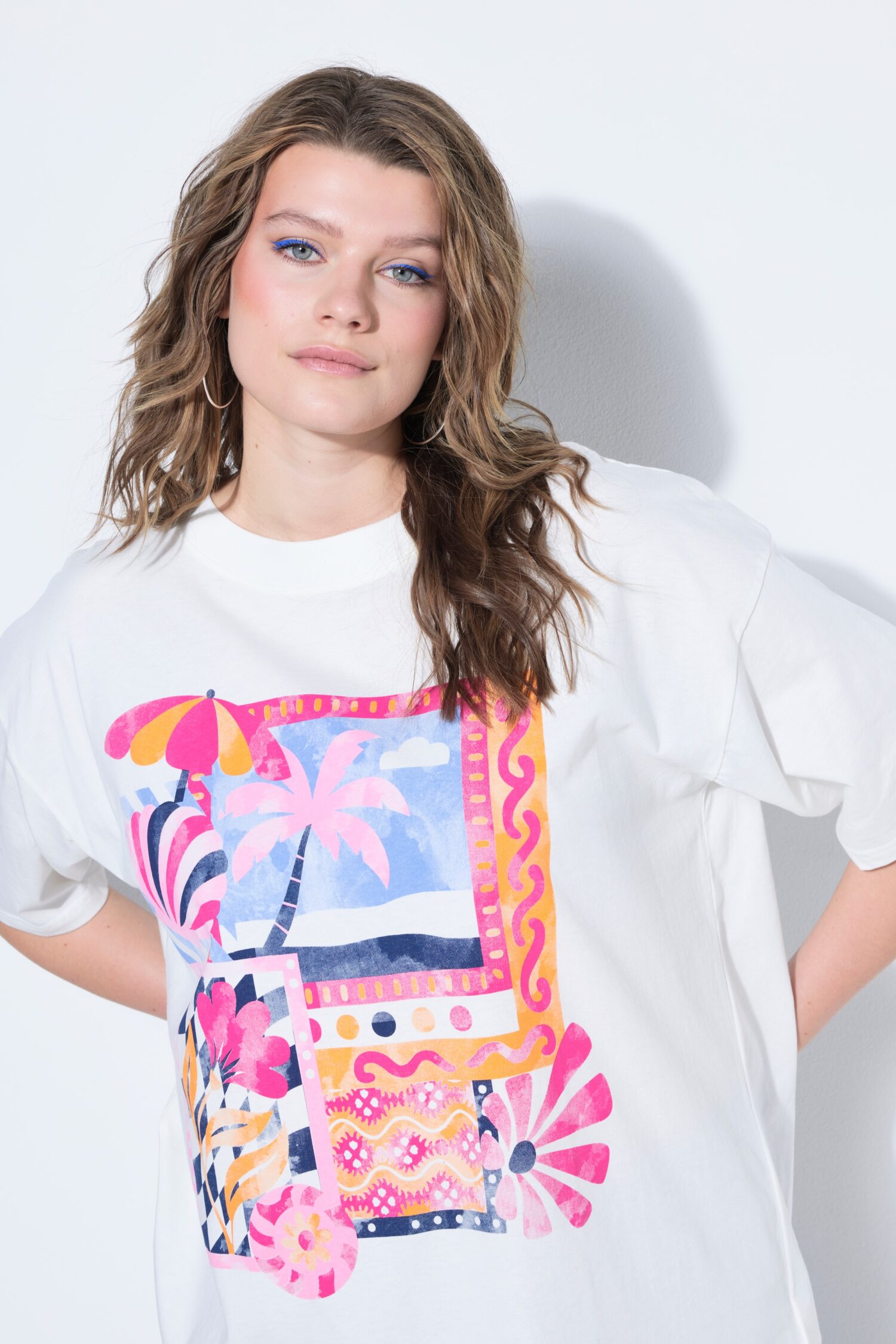 T-shirt oversized με τύπωμα Summer