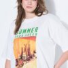 T-shirt oversized με τύπωμα Summer mood