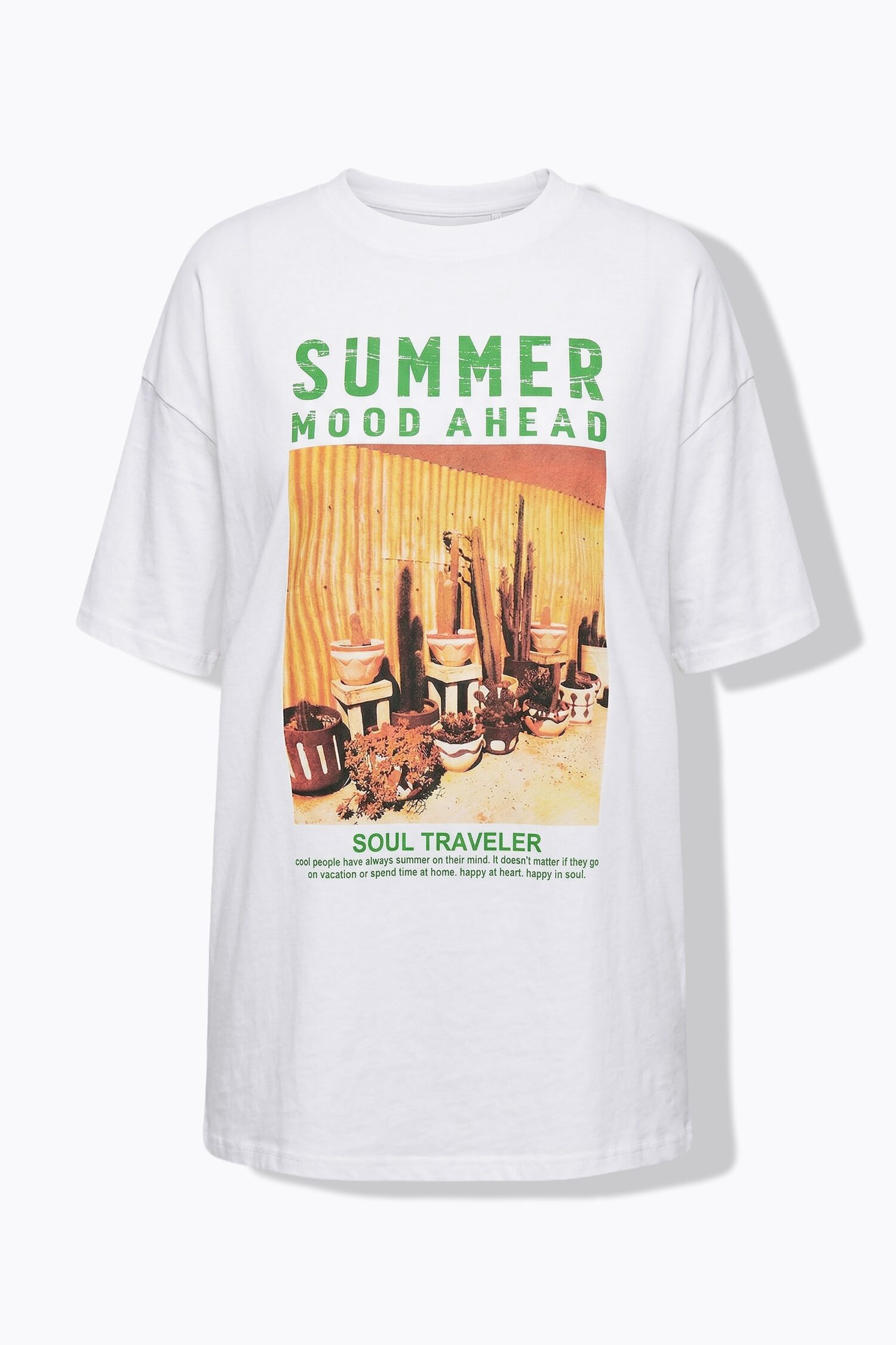 T-shirt oversized με τύπωμα Summer mood
