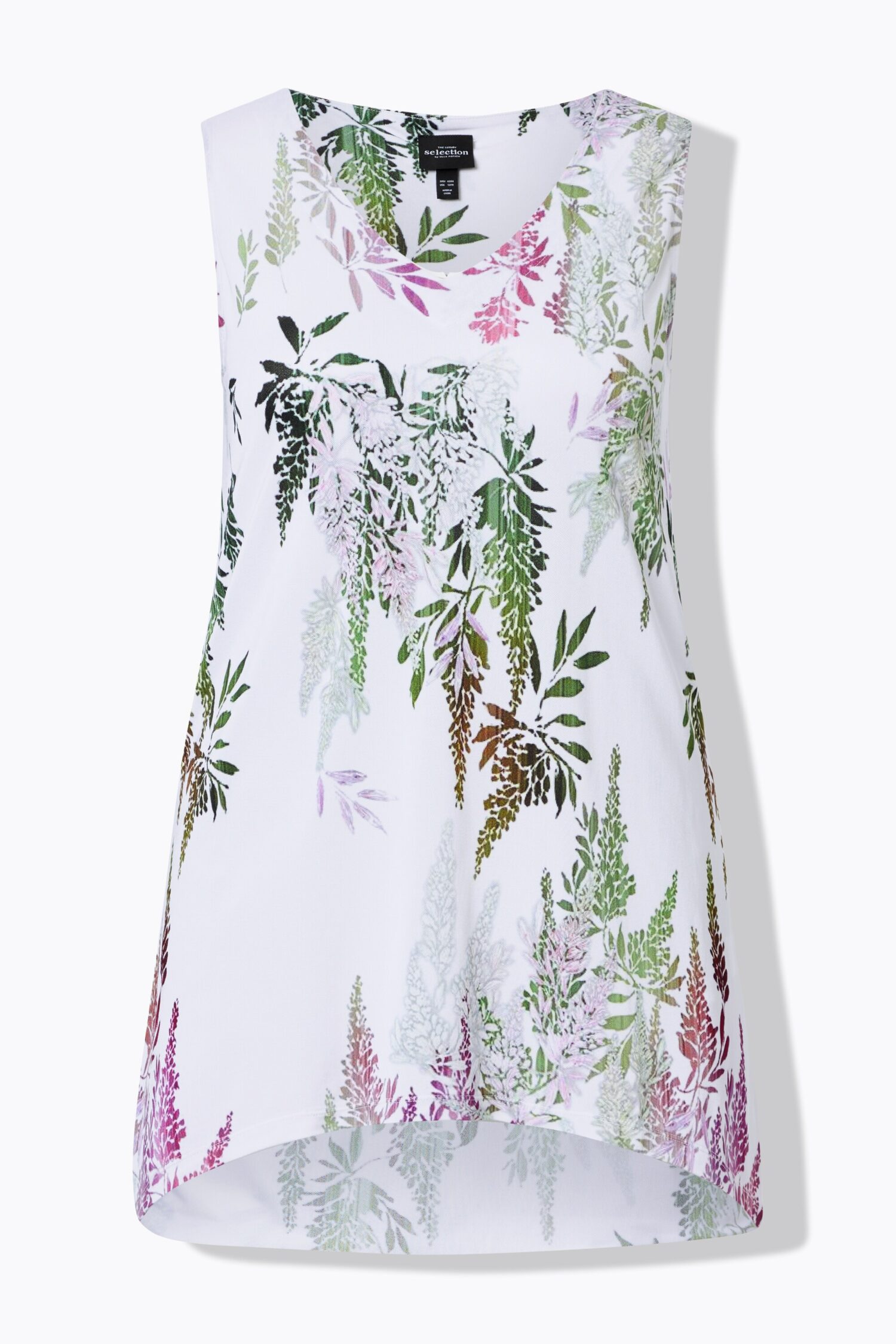 Τοπ φλοράλ σε φαρδιά γραμμή Α με μυτερό τελείωμα