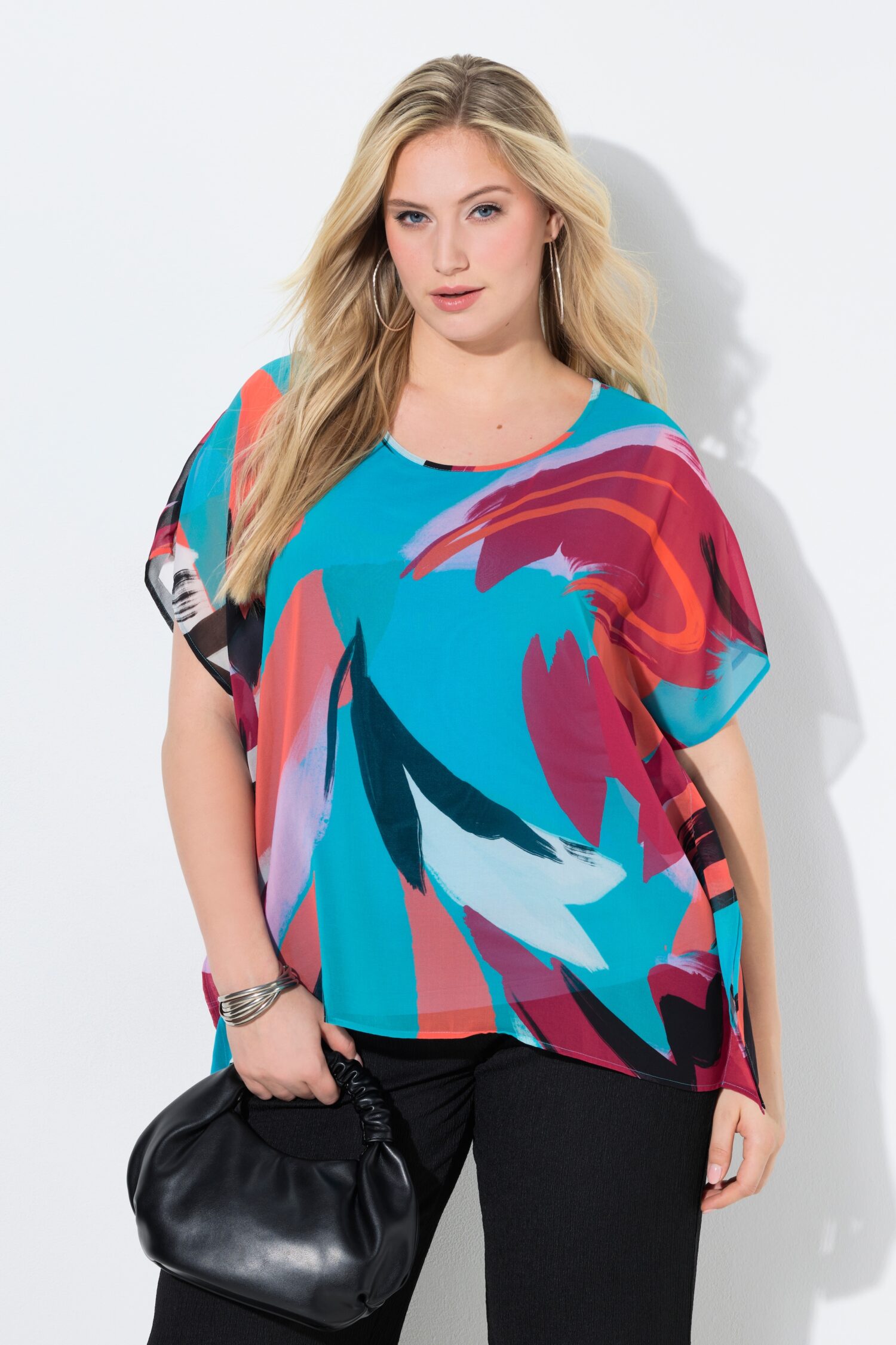 Τουνίκ oversized με layers και κοντά μανίκια