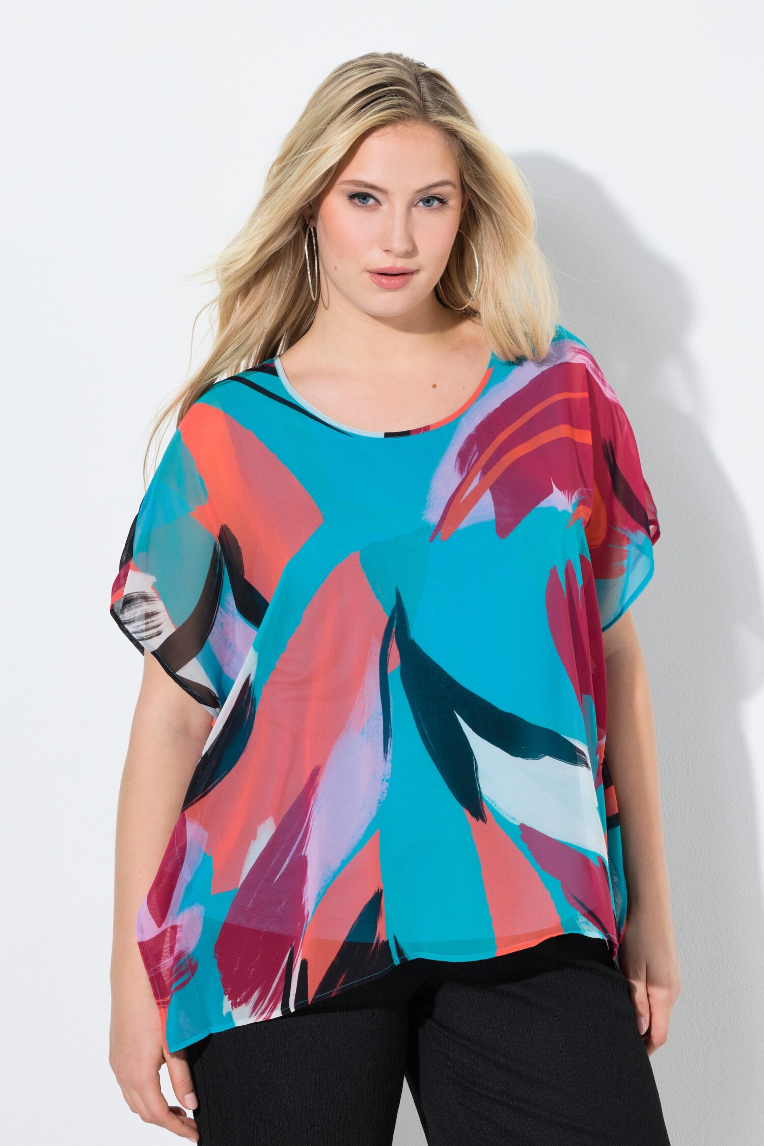 Τουνίκ oversized με layers και κοντά μανίκια