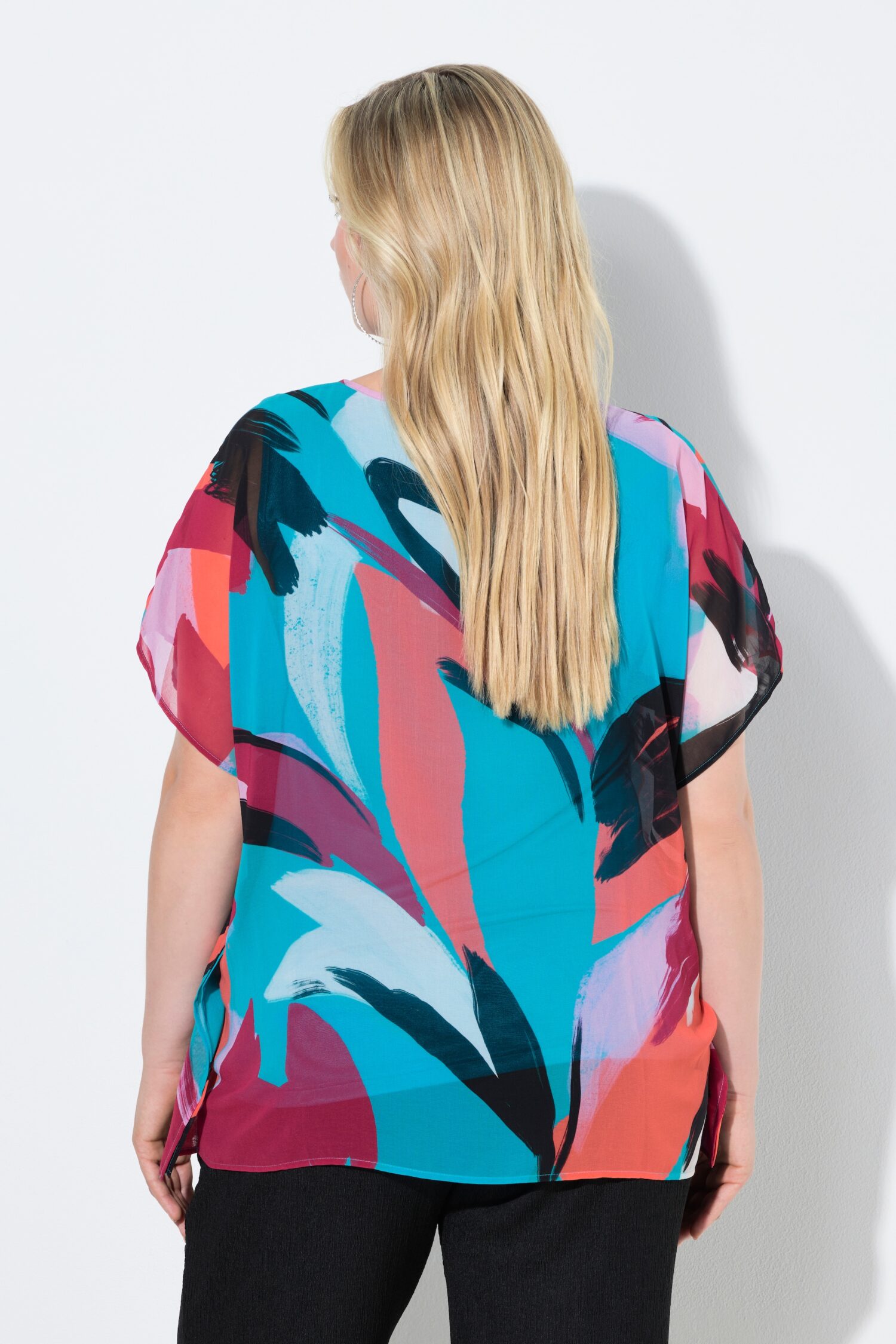 Τουνίκ oversized με layers και κοντά μανίκια