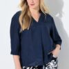 Τουνίκ oversized με όρθιο γιακά και μανίκια 3/4