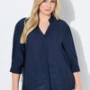 Τουνίκ oversized με όρθιο γιακά και μανίκια 3/4