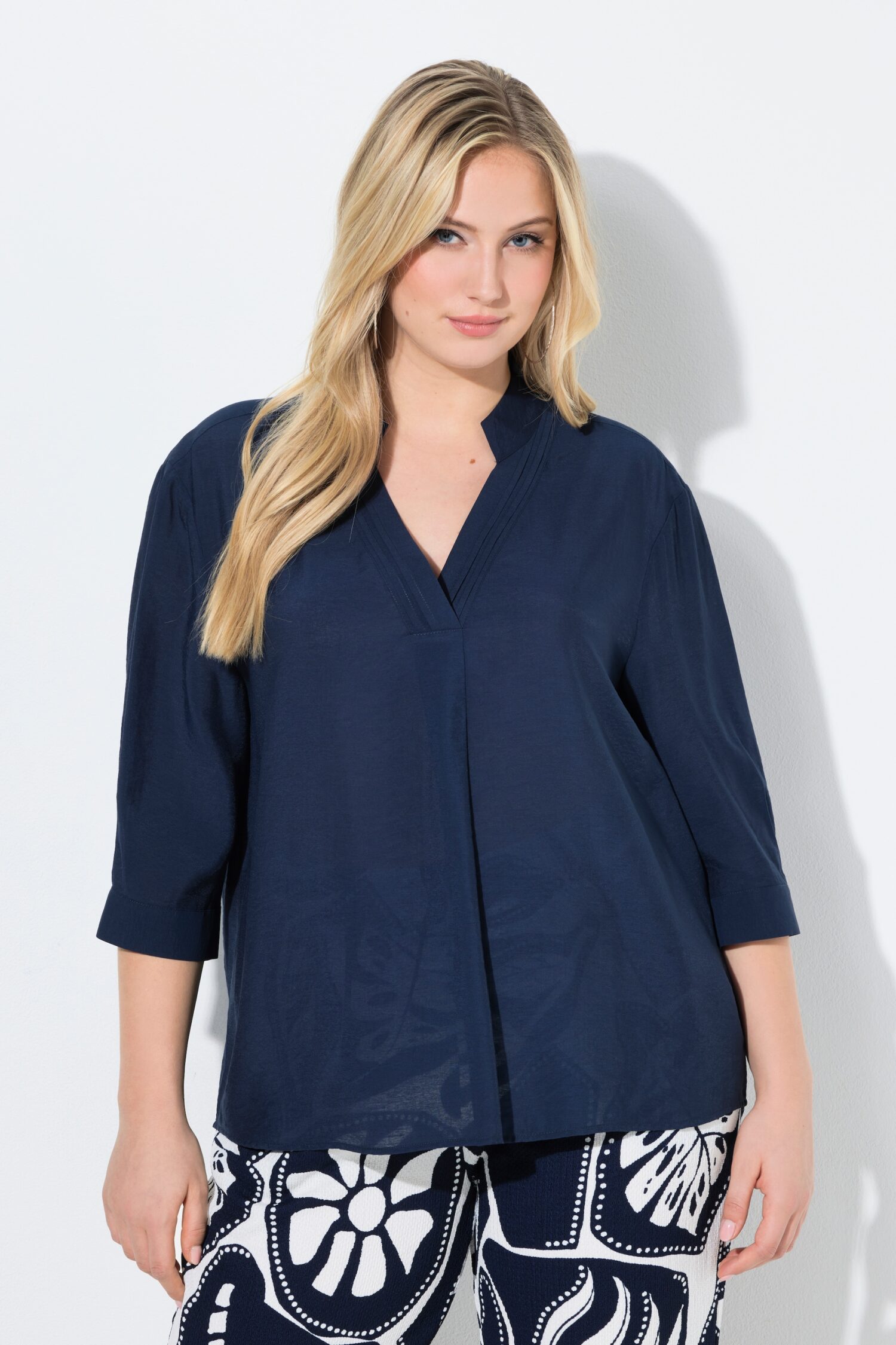 Τουνίκ oversized με όρθιο γιακά και μανίκια 3/4