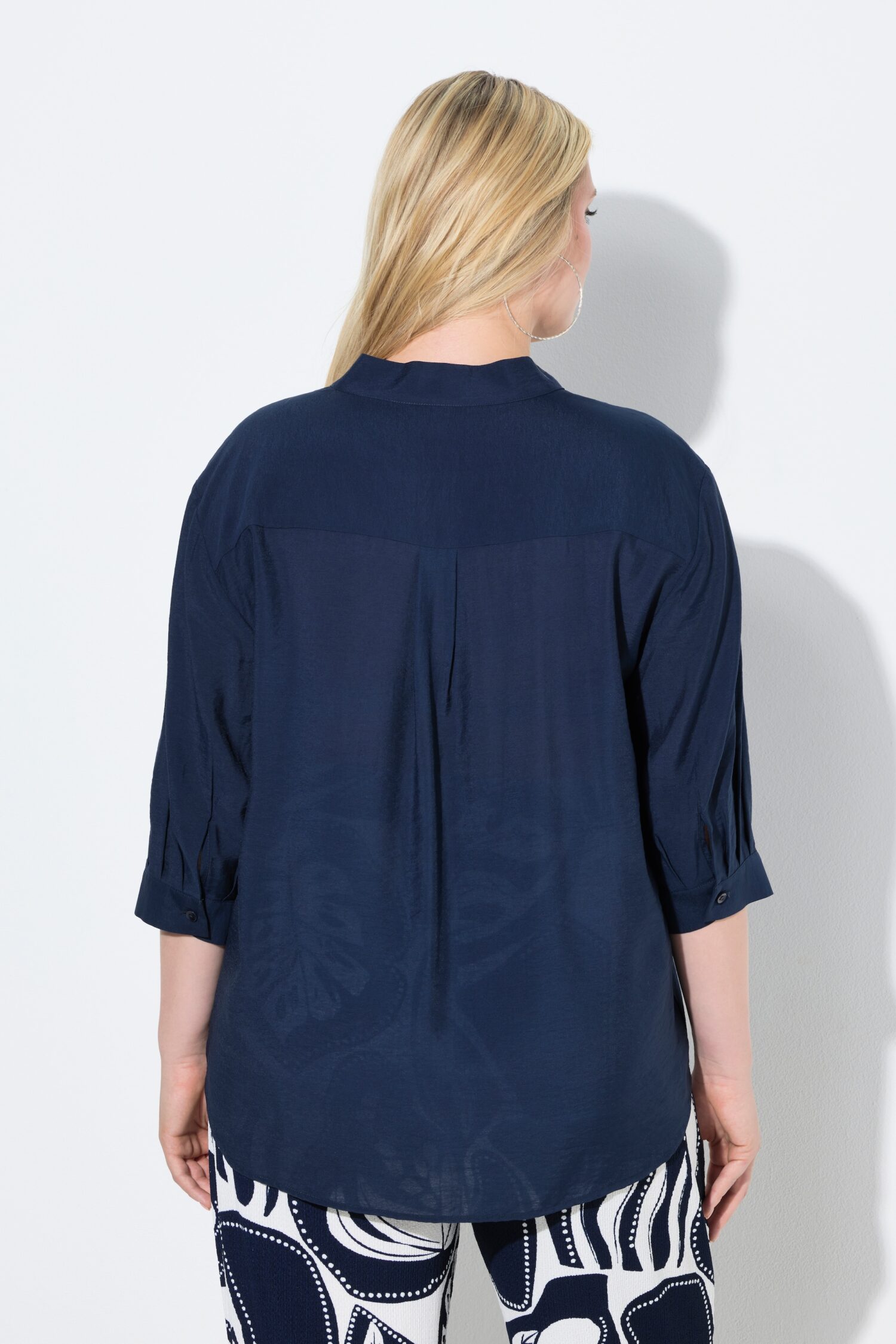 Τουνίκ oversized με όρθιο γιακά και μανίκια 3/4
