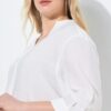 Τουνίκ oversized με όρθιο γιακά και μανίκια 3/4