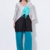 Τουνίκ σε γραμμή Α, σατέν με φλοράλ σχέδιο