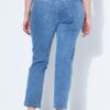 Τζιν παντελόνι mom fit με κέντημα στο τελείωμα