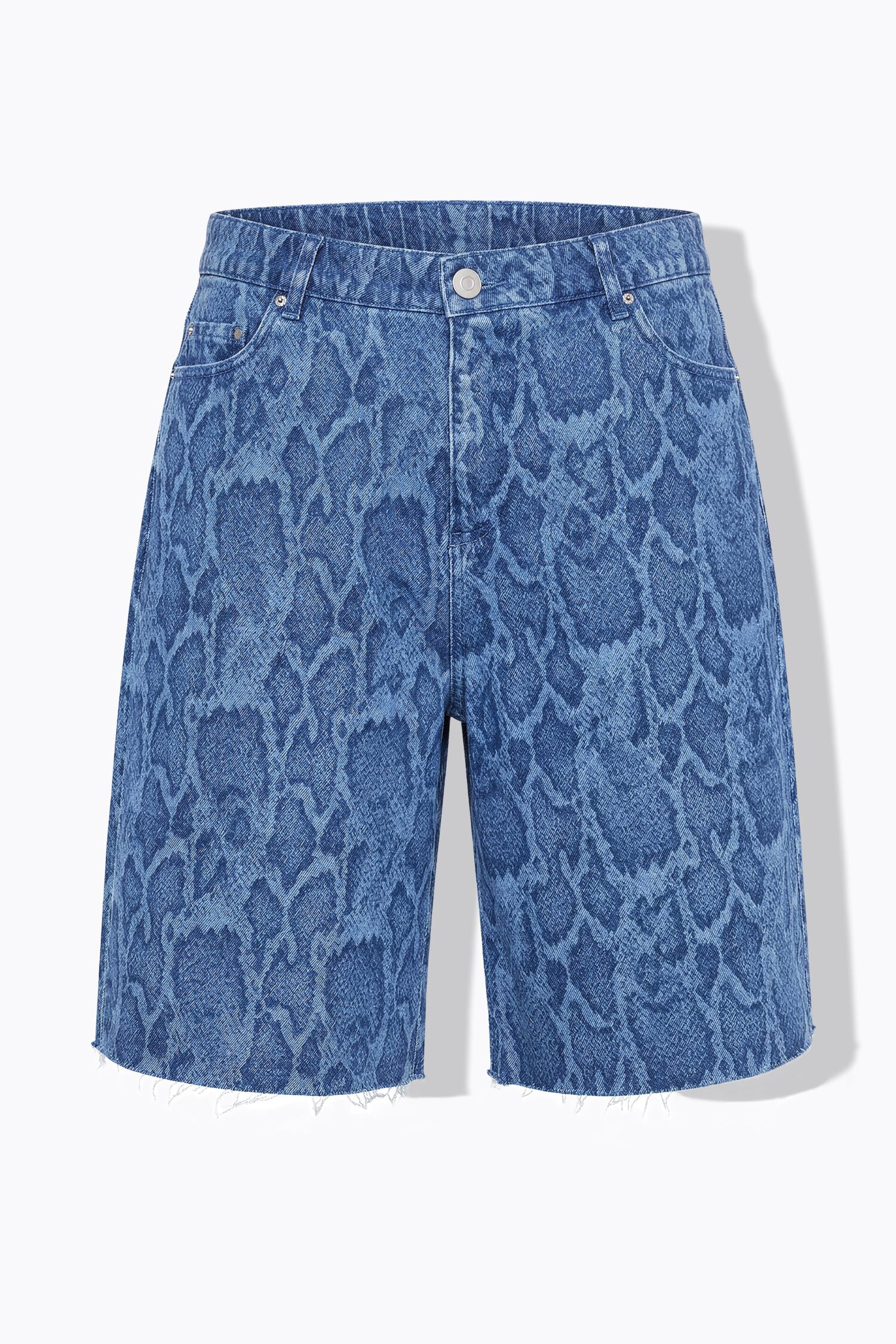 Τζιν σορτς με snake print και τσέπες