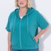 Ζακέτα oversized με κουκούλα κι ελαστικό τελείωμα