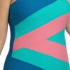 Μαγιό ολόσωμο με απαλά cups και σχέδιο color blocking