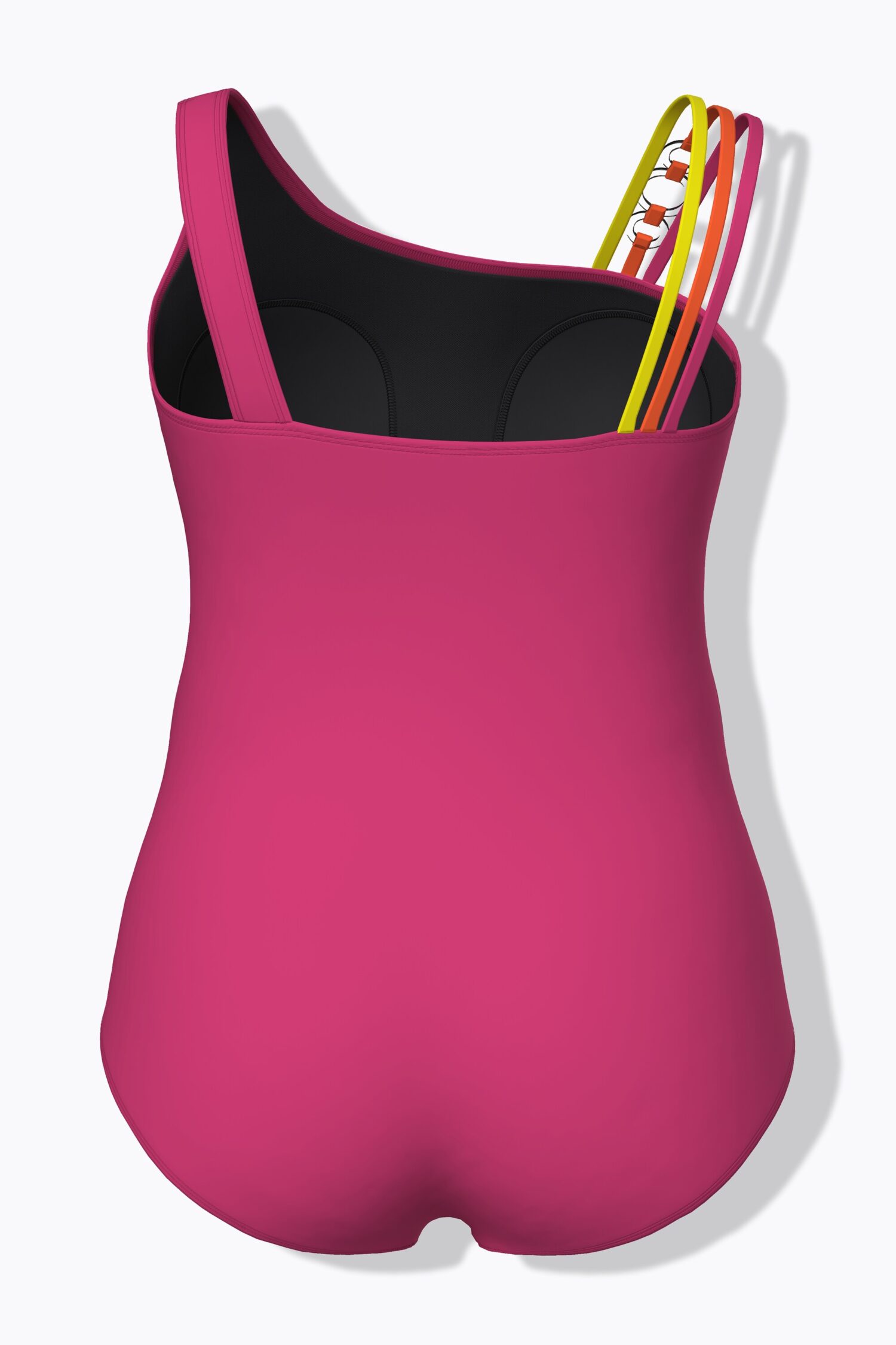 Μαγιό ολόσωμο με color blocking και μαλακά cups