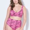 Μπικίνι τοπ με ντραπέ και animal print