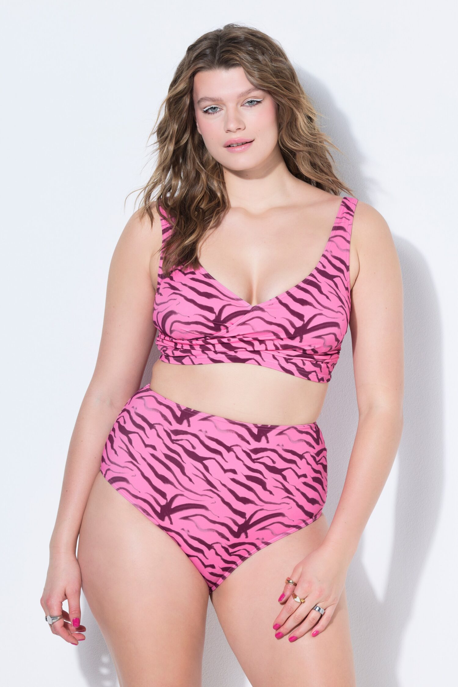 Μπικίνι τοπ με ντραπέ και animal print