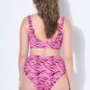 Μπικίνι τοπ με ντραπέ και animal print