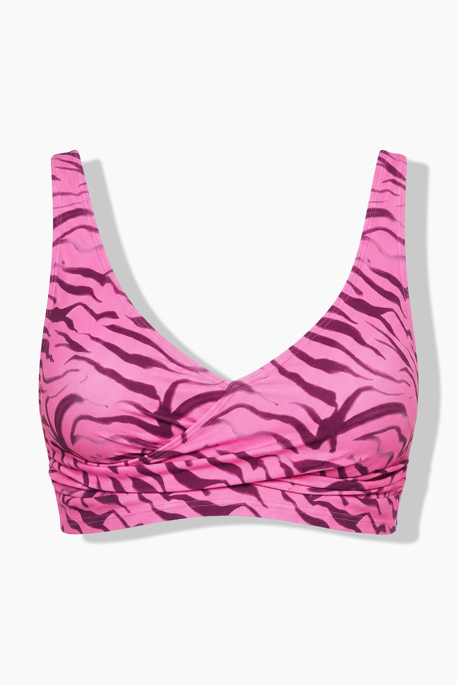 Μπικίνι τοπ με ντραπέ και animal print