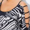 Μπλούζα με άνετη εφαρμογή, animal print και σκισίματα