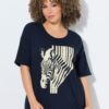 Μπλούζα oversized με στρογγυλή λαιμόκοψη και κοντά μανίκια