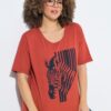 Μπλούζα oversized με στρογγυλή λαιμόκοψη και κοντά μανίκια