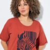 Μπλούζα oversized με στρογγυλή λαιμόκοψη και κοντά μανίκια