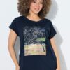 Μπλούζα oversized με τύπωμα και κοντά μανίκια