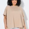 Μπλούζα ριγέ oversized με στρογγυλή λαιμόκοψη