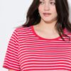 Νυχτικό oversized, ριγέ και με κοντά μανίκια