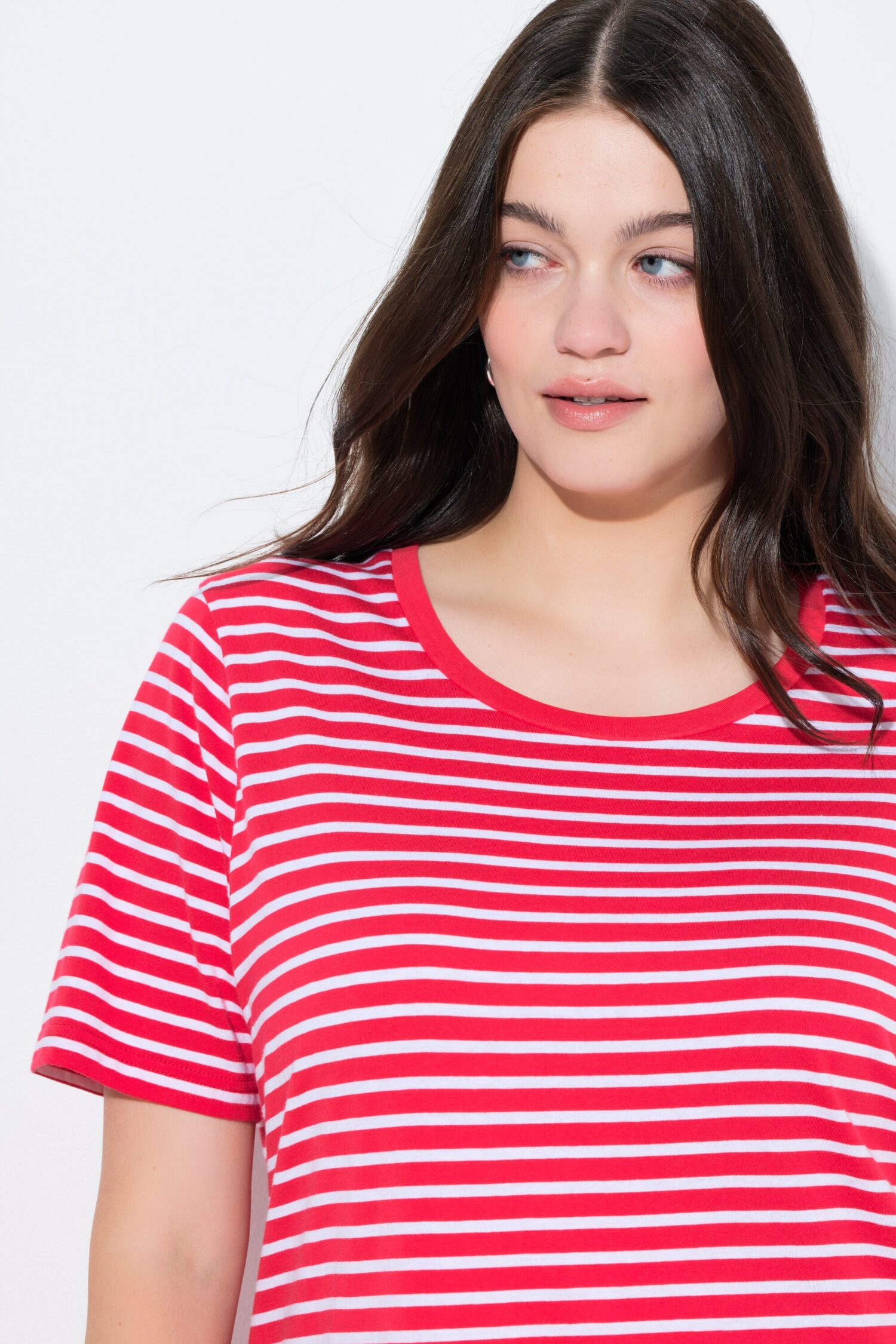 Νυχτικό oversized, ριγέ και με κοντά μανίκια